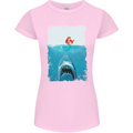 Funny Shark Parody Scuba Diving Fishing Womens Petite Cut T-Shirt Light Pink