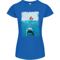 Funny Shark Parody Scuba Diving Fishing Womens Petite Cut T-Shirt Royal Blue