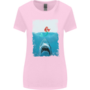 Funny Shark Parody Scuba Diving Fishing Womens Wider Cut T-Shirt Light Pink
