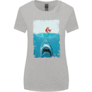 Funny Shark Parody Scuba Diving Fishing Womens Wider Cut T-Shirt Sports Grey