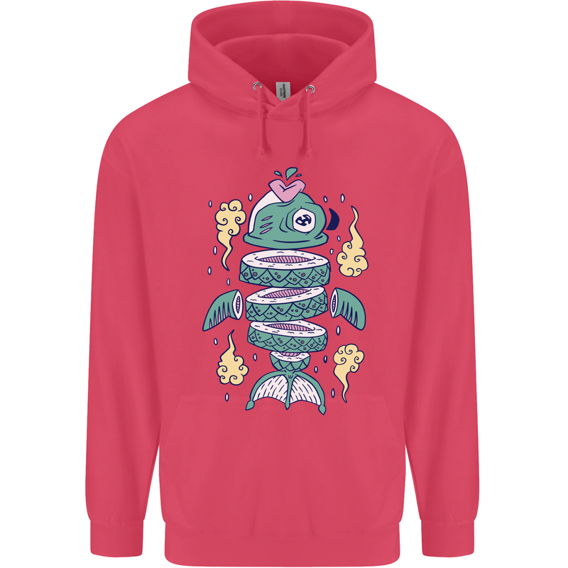 Funny Sliced Sushi Fish Fishing Fisherman Childrens Kids Hoodie Heliconia