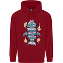 Funny Sliced Sushi Fish Fishing Fisherman Childrens Kids Hoodie Red