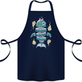 Funny Sliced Sushi Fish Fishing Fisherman Cotton Apron 100% Organic Navy Blue