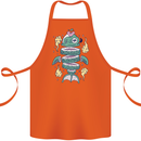 Funny Sliced Sushi Fish Fishing Fisherman Cotton Apron 100% Organic Orange