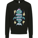 Funny Sliced Sushi Fish Fishing Fisherman Kids Sweatshirt Jumper Black
