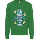 Funny Sliced Sushi Fish Fishing Fisherman Kids Sweatshirt Jumper Irish Green