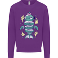 Funny Sliced Sushi Fish Fishing Fisherman Kids Sweatshirt Jumper Purple