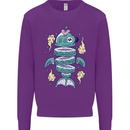 Funny Sliced Sushi Fish Fishing Fisherman Kids Sweatshirt Jumper Purple