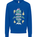Funny Sliced Sushi Fish Fishing Fisherman Kids Sweatshirt Jumper Royal Blue
