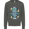Funny Sliced Sushi Fish Fishing Fisherman Kids Sweatshirt Jumper Storm Grey
