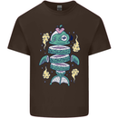 Funny Sliced Sushi Fish Fishing Fisherman Kids T-Shirt Childrens Chocolate
