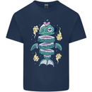 Funny Sliced Sushi Fish Fishing Fisherman Kids T-Shirt Childrens Navy Blue