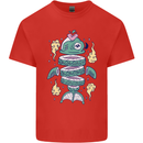 Funny Sliced Sushi Fish Fishing Fisherman Kids T-Shirt Childrens Red