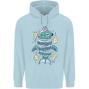 Funny Sliced Sushi Fish Fishing Fisherman Mens 80% Cotton Hoodie Light Blue