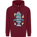 Funny Sliced Sushi Fish Fishing Fisherman Mens 80% Cotton Hoodie Maroon