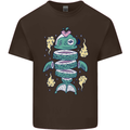 Funny Sliced Sushi Fish Fishing Fisherman Mens Cotton T-Shirt Tee Top Dark Chocolate
