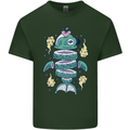 Funny Sliced Sushi Fish Fishing Fisherman Mens Cotton T-Shirt Tee Top Forest Green