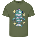Funny Sliced Sushi Fish Fishing Fisherman Mens Cotton T-Shirt Tee Top Military Green