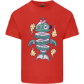 Funny Sliced Sushi Fish Fishing Fisherman Mens Cotton T-Shirt Tee Top Red