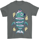 Funny Sliced Sushi Fish Fishing Fisherman Mens T-Shirt 100% Cotton Charcoal