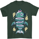 Funny Sliced Sushi Fish Fishing Fisherman Mens T-Shirt 100% Cotton Forest Green