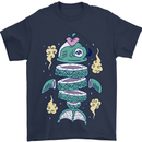 Funny Sliced Sushi Fish Fishing Fisherman Mens T-Shirt 100% Cotton Navy Blue