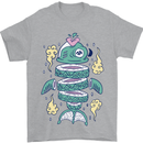 Funny Sliced Sushi Fish Fishing Fisherman Mens T-Shirt 100% Cotton Sports Grey