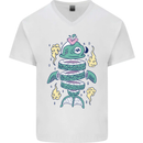 Funny Sliced Sushi Fish Fishing Fisherman Mens V-Neck Cotton T-Shirt White