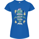 Funny Sliced Sushi Fish Fishing Fisherman Womens Petite Cut T-Shirt Royal Blue