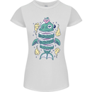 Funny Sliced Sushi Fish Fishing Fisherman Womens Petite Cut T-Shirt White
