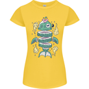 Funny Sliced Sushi Fish Fishing Fisherman Womens Petite Cut T-Shirt Yellow