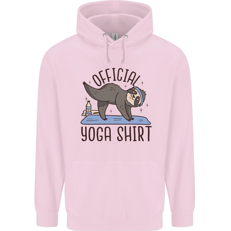 Funny Sloth Yoga Childrens Kids Hoodie Light Pink