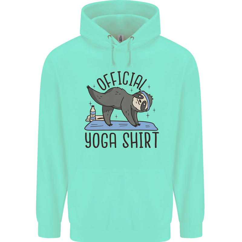 Funny Sloth Yoga Childrens Kids Hoodie Peppermint