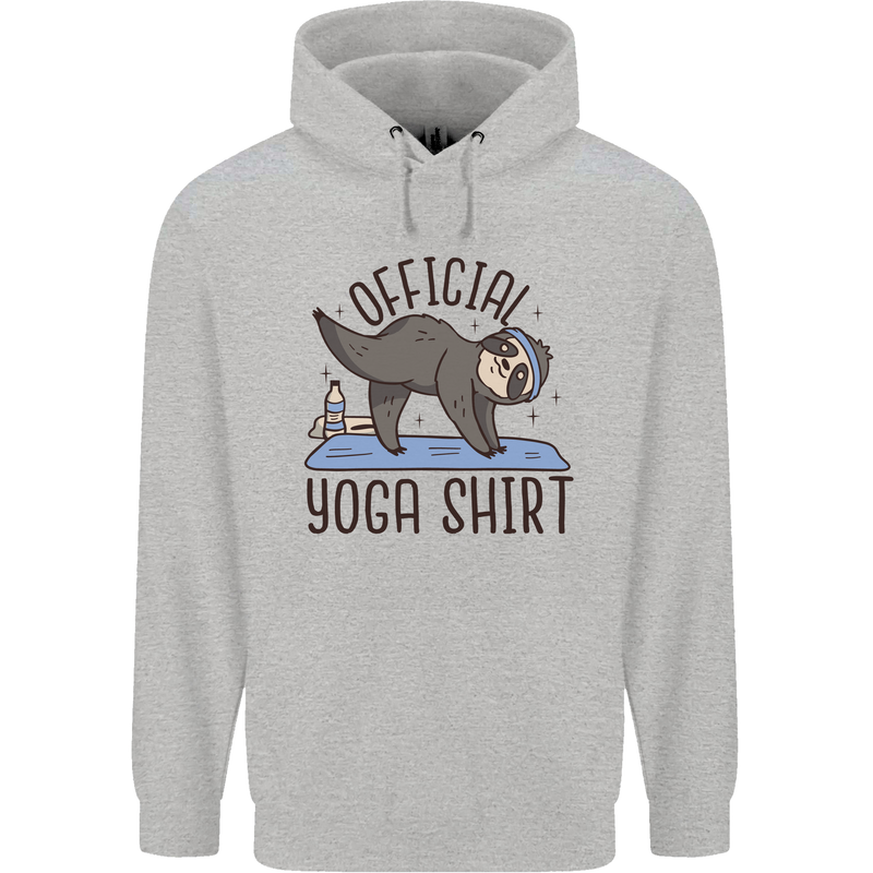 Funny Sloth Yoga Childrens Kids Hoodie Sports Grey