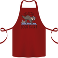 Funny Sloth Yoga Cotton Apron 100% Organic Maroon