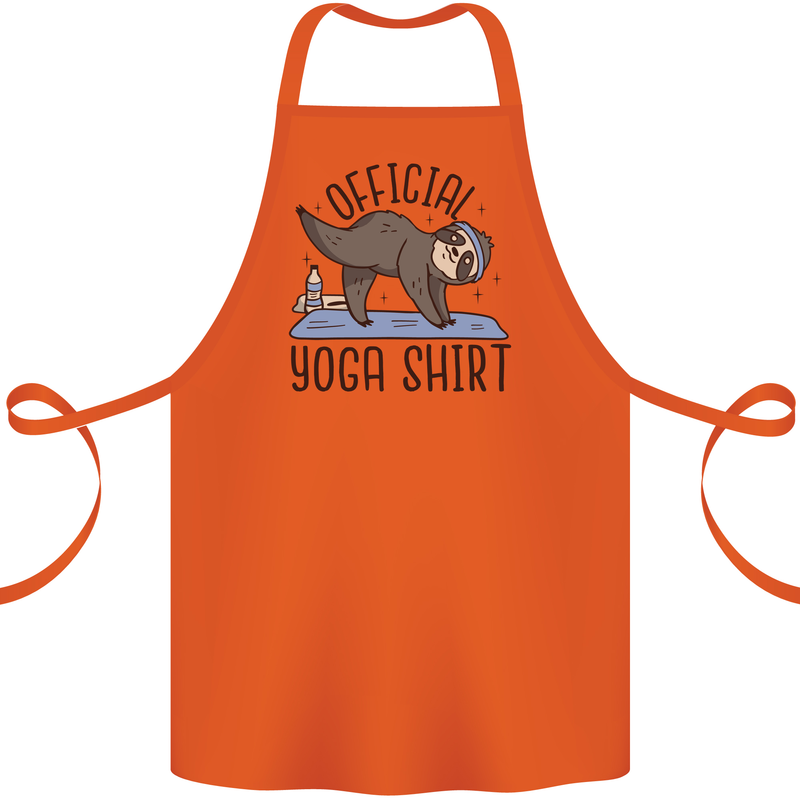 Funny Sloth Yoga Cotton Apron 100% Organic Orange