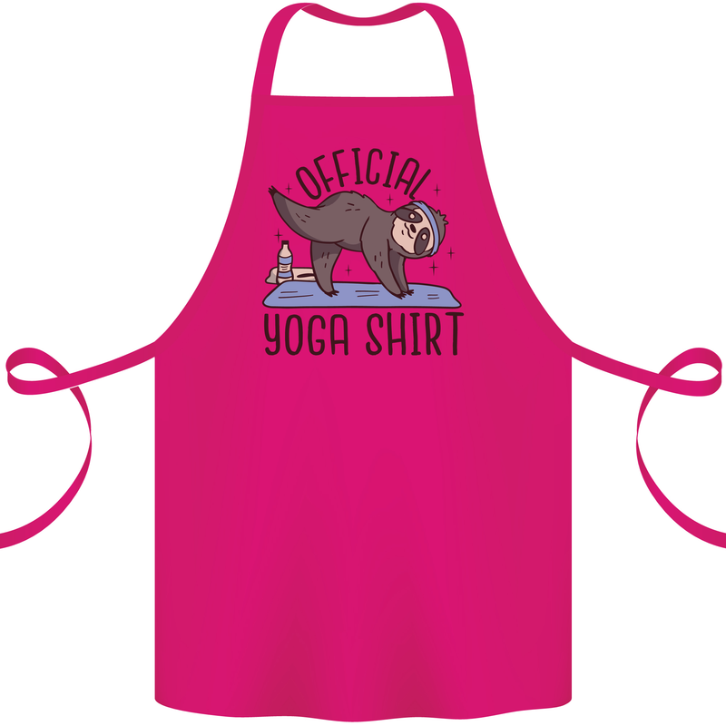 Funny Sloth Yoga Cotton Apron 100% Organic Pink