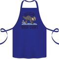 Funny Sloth Yoga Cotton Apron 100% Organic Royal Blue