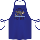 Funny Sloth Yoga Cotton Apron 100% Organic Royal Blue