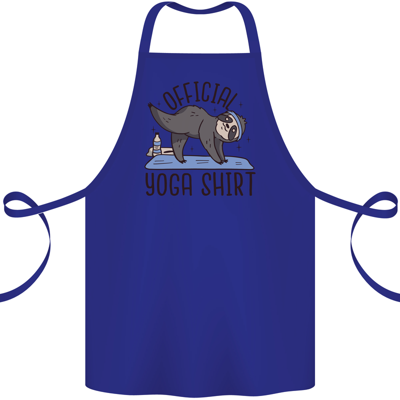 Funny Sloth Yoga Cotton Apron 100% Organic Royal Blue
