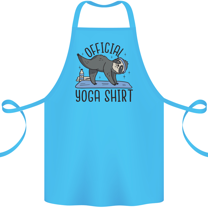 Funny Sloth Yoga Cotton Apron 100% Organic Turquoise