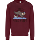 Funny Sloth Yoga Kids Sweatshirt Jumper Maroon