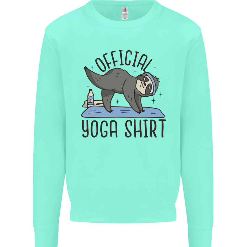 Funny Sloth Yoga Kids Sweatshirt Jumper Peppermint