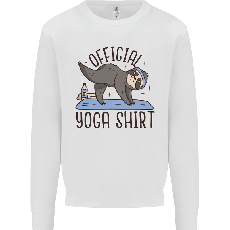 Funny Sloth Yoga Kids Sweatshirt Jumper White