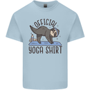 Funny Sloth Yoga Kids T-Shirt Childrens Light Blue