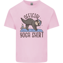 Funny Sloth Yoga Kids T-Shirt Childrens Light Pink