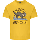 Funny Sloth Yoga Kids T-Shirt Childrens Yellow
