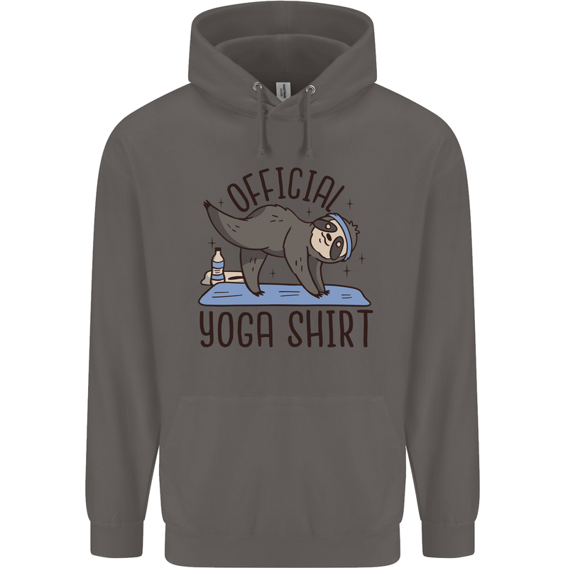 Funny Sloth Yoga Mens 80% Cotton Hoodie Charcoal