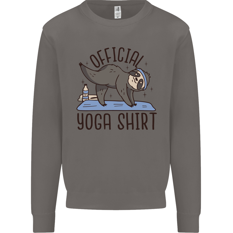 Funny Sloth Yoga Mens Sweatshirt Jumper Charcoal
