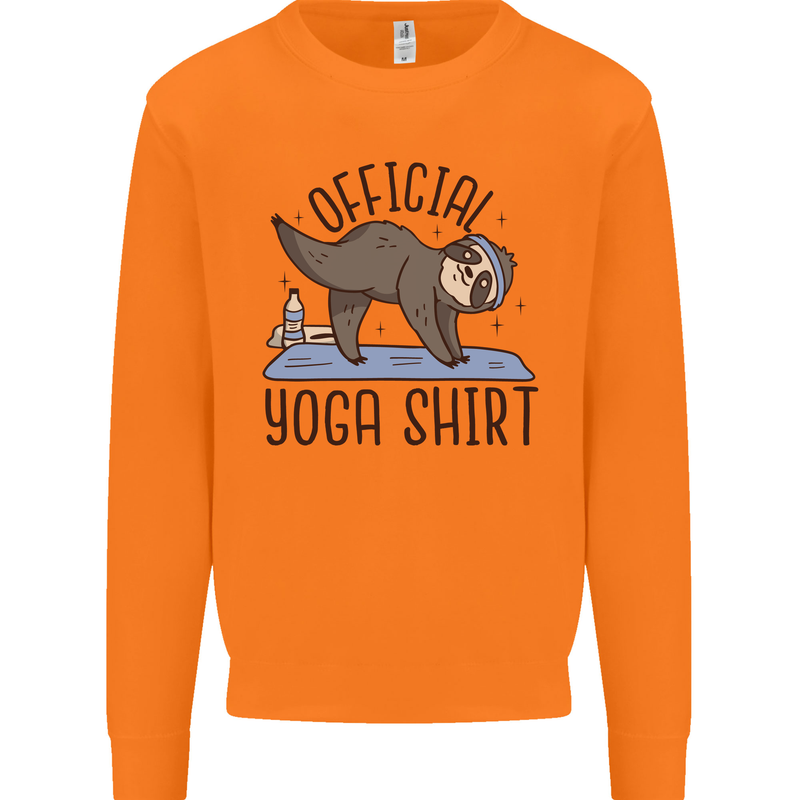 Funny Sloth Yoga Mens Sweatshirt Jumper Orange